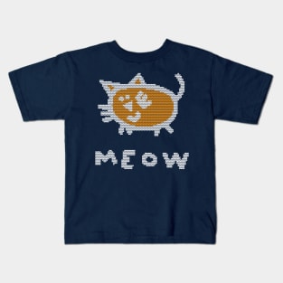 Knitted Kitty Cat Meow Kids T-Shirt